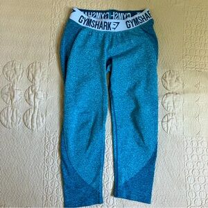 Gymshark Sz S Teal Heathered Capri Tights, gently used